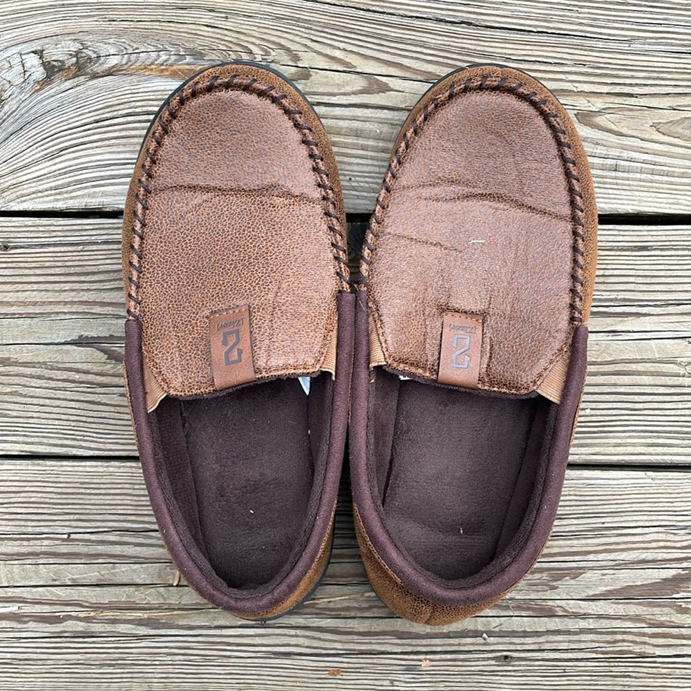 Brown Memory Foam Moccasin Slippers